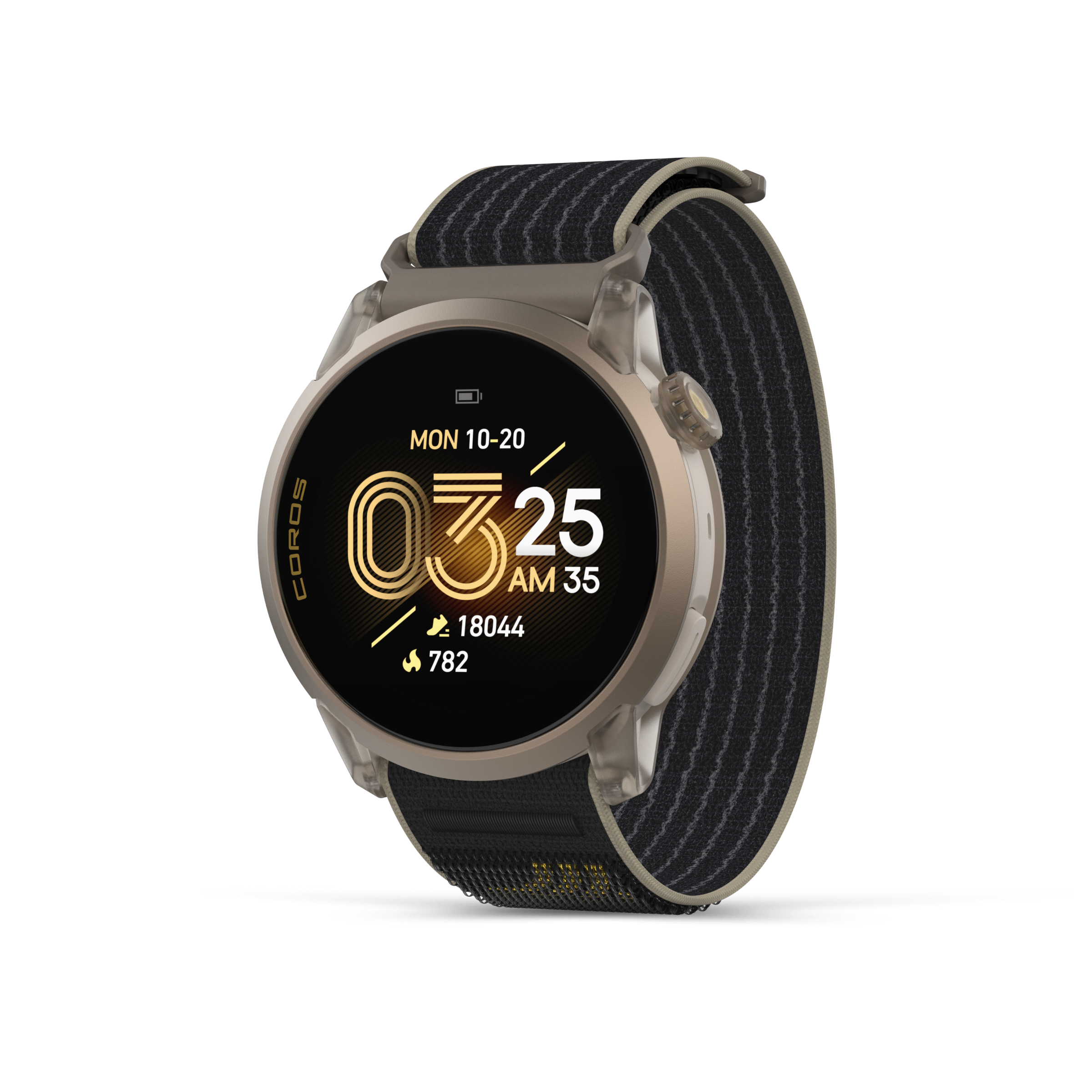 Smartwatch with a black strap on a white background