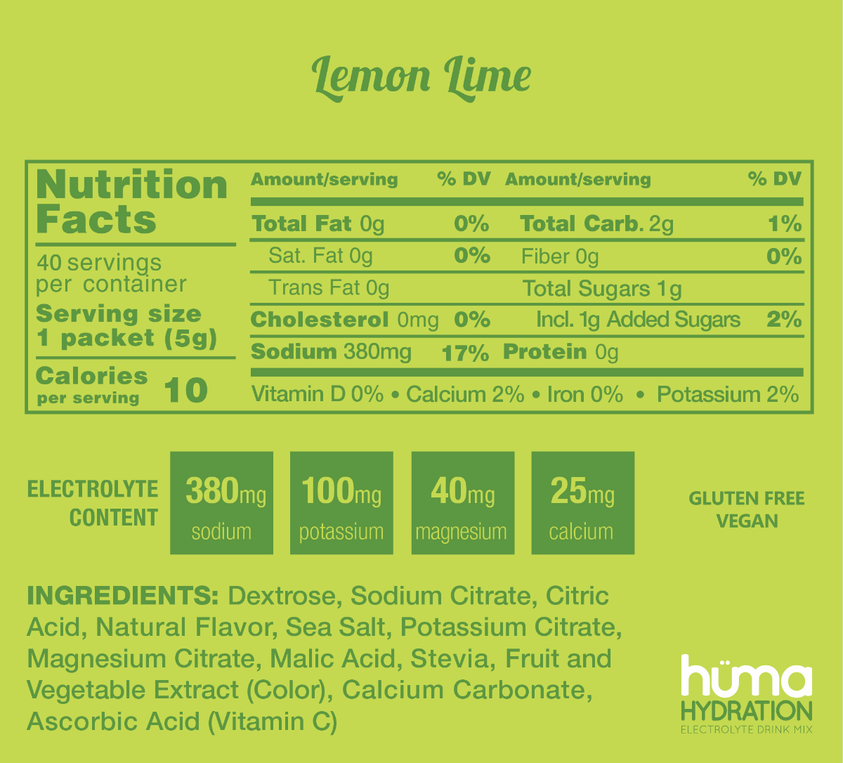 Huma Gel Hydration Low-Calorie Drink Mix