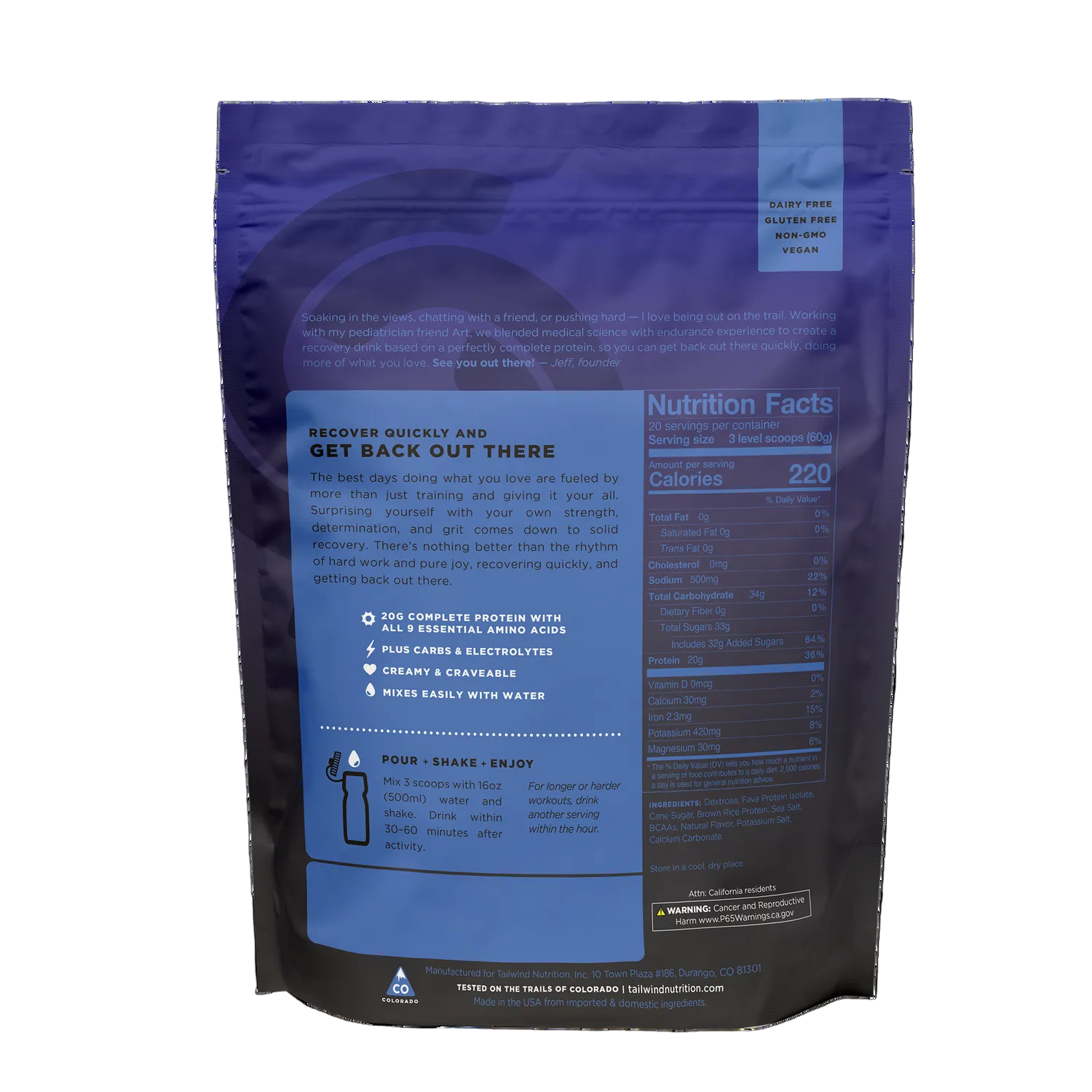 Tailwind Nutrition Rebuild Recovery