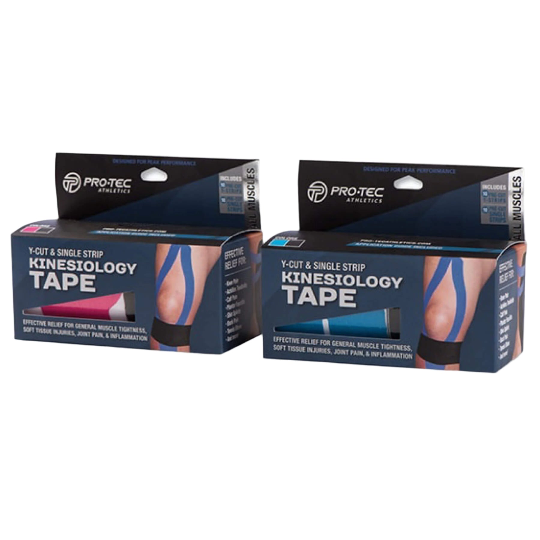 Pro-Tec Athletics Kinesiology Tape Y Cut & Single Strip